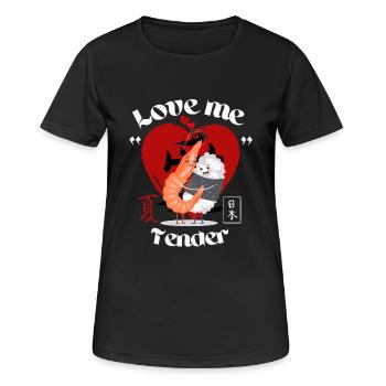 Sushi - love me tender - Women's Breathable T-Shirt - black - Front - AI Model Female 172 light (172cm)