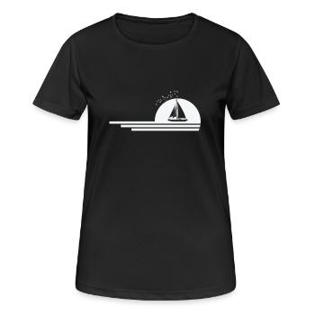 Segelboot Segelsport Wassersport - Frauen T-Shirt atmungsaktiv - Schwarz - Vorne - AI Model Female 172 light (172cm)