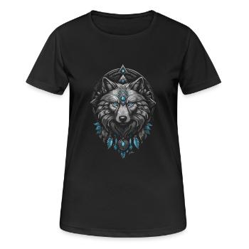 Loup arctique viking - T-shirt respirant Femme - noir - Devant - AI Model Female 172 light (172cm)