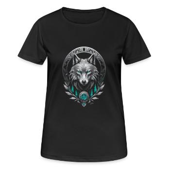 Loup arctique médiéval - T-shirt respirant Femme - noir - Devant - AI Model Female 172 light (172cm)