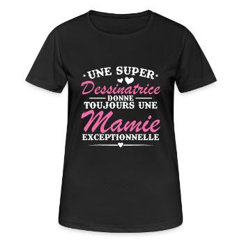 Cartoonist always gives exceptional granny - Women's Breathable T-Shirt - black - Front - AI Model Female 172 light (172cm)