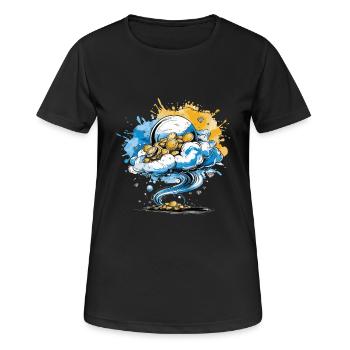 LA BULLE ET UN TOURBILLON - T-shirt respirant Femme - noir - Devant - AI Model Female 172 light (172cm)