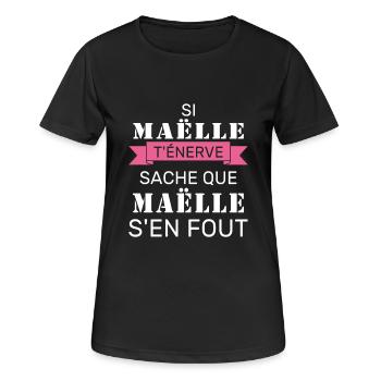 Wenn Gaëlle dich nervt, sei dir bewusst, dass Gaëlle sich einen Dreck darum schert - Frauen T-Shirt atmungsaktiv - Schwarz - Vorne - AI Model Female 172 light (172cm)