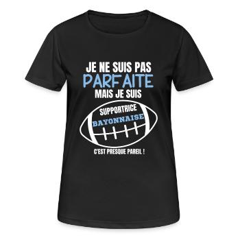 Supportrice Bayonnaise Parfaite Rugby - T-shirt respirant Femme - noir - Devant - AI Model Female 172 light (172cm)