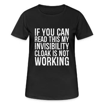 If you can read this invisibility cloak is not - Women's Breathable T-Shirt - black - Front - AI Model Female 172 light (172cm)