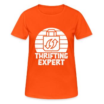 Thrift Shop Thrifting Expert Love Thrifting - Frauen T-Shirt atmungsaktiv - Neonorange - Vorne - AI Model Female 172 dark (172cm)