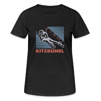 Kitzbühel Skifahren Tirol Design Kitzbühel Ski - T-shirt respirant Femme - noir - Devant - AI Model Female 172 light (172cm)