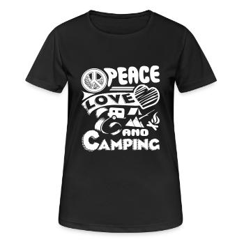 Camping Peace Love Camping - Women's Breathable T-Shirt - black - Front - AI Model Female 172 light (172cm)