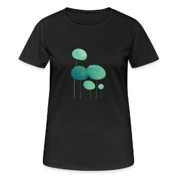 Blätter mit Tautropfen Leaves with Dew Drops - Women's Breathable T-Shirt - black - Front - AI Model Female 172 light (172cm)