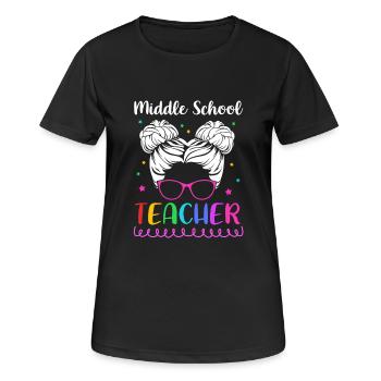 Enseignants de collège - T-shirt respirant Femme - noir - Devant - AI Model Female 172 light (172cm)