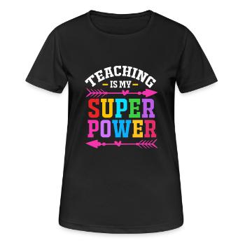 Enseignants de collège - T-shirt respirant Femme - noir - Devant - AI Model Female 172 light (172cm)