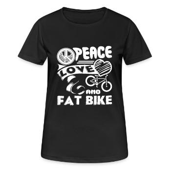 Fat Bike Peace Love Fat Bike - Women's Breathable T-Shirt - black - Front - AI Model Female 172 light (172cm)