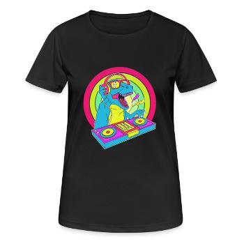 Rave Raver Techno music Techno bass Mischpult - Frauen T-Shirt atmungsaktiv - Schwarz - Vorne - AI Model Female 172 light (172cm)