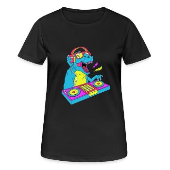Rave Raver Techno music Techno bass Mischpult - Frauen T-Shirt atmungsaktiv - Schwarz - Vorne - AI Model Female 172 light (172cm)