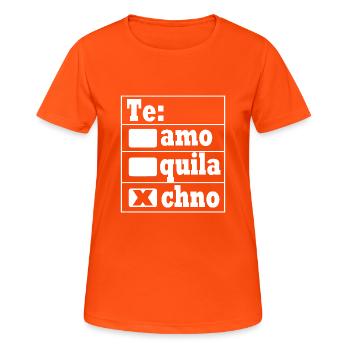 Rave Raver Musique techno Techno basse Table de mixage - T-shirt respirant Femme - orange néon - Devant - AI Model Female 172 dark (172cm)