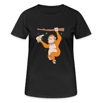 Orang-outan - T-shirt respirant Femme - noir - Devant - AI Model Female 172 light (172cm)