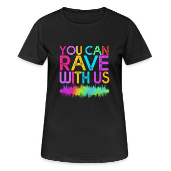 Rave Raver Techno music Techno bass Mixer - Women's Breathable T-Shirt - black - Front - AI Model Female 172 light (172cm)