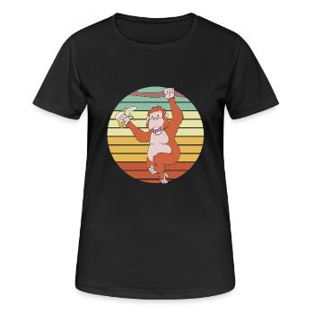 Orang-outan - T-shirt respirant Femme - noir - Devant - AI Model Female 172 light (172cm)