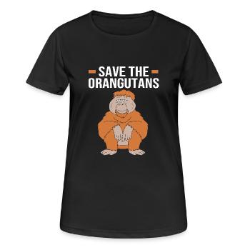 Orang-outan - T-shirt respirant Femme - noir - Devant - AI Model Female 172 light (172cm)