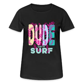 Dude - Frauen T-Shirt atmungsaktiv - Schwarz - Vorne - AI Model Female 172 light (172cm)