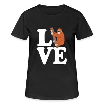 Orang Utan - Frauen T-Shirt atmungsaktiv - Schwarz - Vorne - AI Model Female 172 light (172cm)
