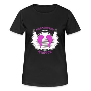 Rosa Delphin Thailand Asien - Frauen T-Shirt atmungsaktiv - Schwarz - Vorne - AI Model Female 172 light (172cm)