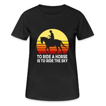 Springreiten Springpferd - Frauen T-Shirt atmungsaktiv - Schwarz - Vorne - AI Model Female 172 light (172cm)