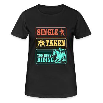 Springreiten Springpferd - Frauen T-Shirt atmungsaktiv - Schwarz - Vorne - AI Model Female 172 light (172cm)