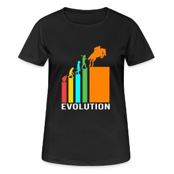 Springreiten Springpferd - Frauen T-Shirt atmungsaktiv - Schwarz - Vorne - AI Model Female 172 light (172cm)