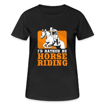 Springreiten Springpferd - Frauen T-Shirt atmungsaktiv - Schwarz - Vorne - AI Model Female 172 light (172cm)