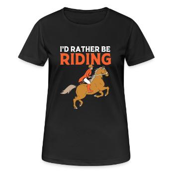 Springreiten Springpferd - Frauen T-Shirt atmungsaktiv - Schwarz - Vorne - AI Model Female 172 light (172cm)