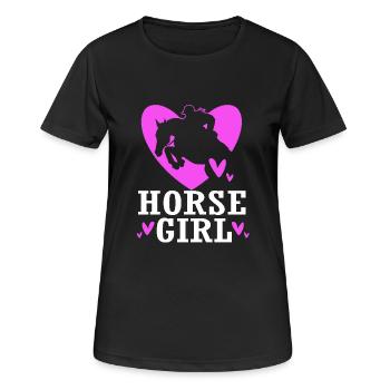 Dressur Dressurpferd Dressurreiter - Frauen T-Shirt atmungsaktiv - Schwarz - Vorne - AI Model Female 172 light (172cm)