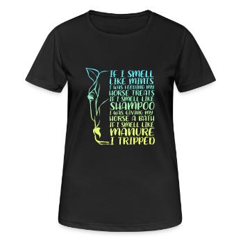 Dressur Dressurpferd Dressurreiter - Frauen T-Shirt atmungsaktiv - Schwarz - Vorne - AI Model Female 172 light (172cm)