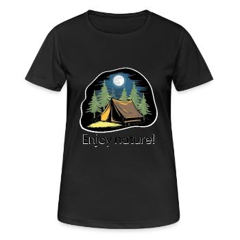 TENTES DANS LES BOIS - T-shirt respirant Femme - noir - Devant - AI Model Female 172 light (172cm)