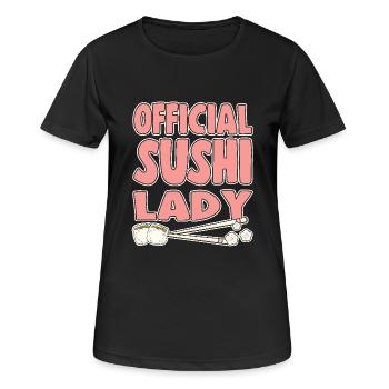 Japanese Food Lover Official Sushi Lady Sushi - Frauen T-Shirt atmungsaktiv - Schwarz - Vorne - AI Model Female 172 light (172cm)