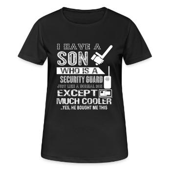 Security Guard My Son Is A Security Guard - Women's Breathable T-Shirt - black - Front - AI Model Female 172 light (172cm)