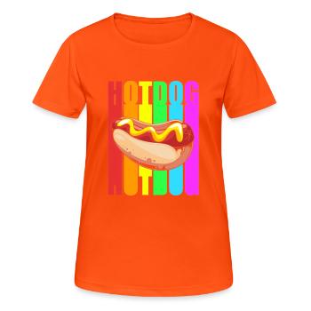 Hot Dog Snack - Women's Breathable T-Shirt - neon orange - Front - AI Model Female 172 dark (172cm)