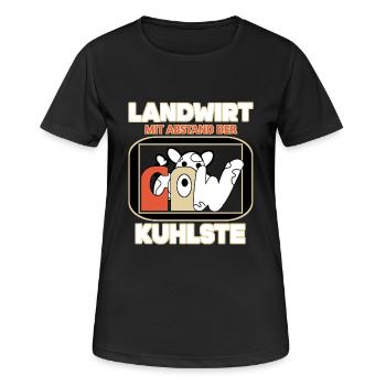 La vache fermière la plus cool - T-shirt respirant Femme - noir - Devant - AI Model Female 172 light (172cm)