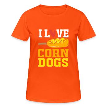 Collation hot-dog - T-shirt respirant Femme - orange néon - Devant - AI Model Female 172 dark (172cm)