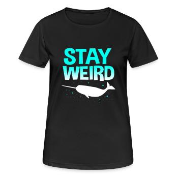 Narwal - Frauen T-Shirt atmungsaktiv - Schwarz - Vorne - AI Model Female 172 light (172cm)