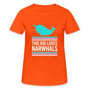 Narval - T-shirt respirant Femme - orange néon - Devant - AI Model Female 172 dark (172cm)