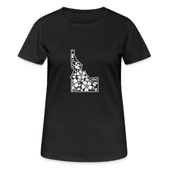 Idaho Blumendruck USA Amerikanischer Bundesstaat - Frauen T-Shirt atmungsaktiv - Schwarz - Vorne - AI Model Female 172 light (172cm)