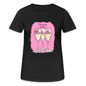 Prosecco Sisters Schwestern Party Girls - T-shirt respirant Femme - noir - Devant - AI Model Female 172 light (172cm)