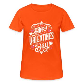 Joyeuse Saint-Valentin - Amour - Cadeau - T-shirt respirant Femme - orange néon - Devant - AI Model Female 172 dark (172cm)