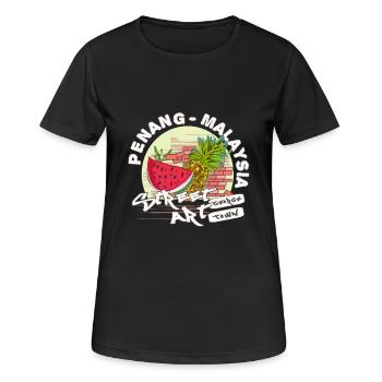 Penang Reisender Asian - Frauen T-Shirt atmungsaktiv - Schwarz - Vorne - AI Model Female 172 light (172cm)