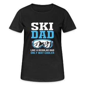 Ski Skiurlaub - Frauen T-Shirt atmungsaktiv - Schwarz - Vorne - AI Model Female 172 light (172cm)