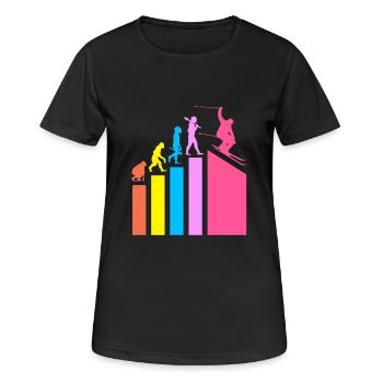 Ski Skiurlaub - Frauen T-Shirt atmungsaktiv - Schwarz - Vorne - AI Model Female 172 light (172cm)