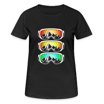Ski Skiurlaub - Frauen T-Shirt atmungsaktiv - Schwarz - Vorne - AI Model Female 172 light (172cm)