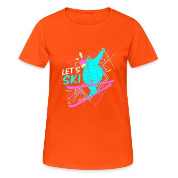 Ski Ski Holiday - Women's Breathable T-Shirt - neon orange - Front - AI Model Female 172 dark (172cm)