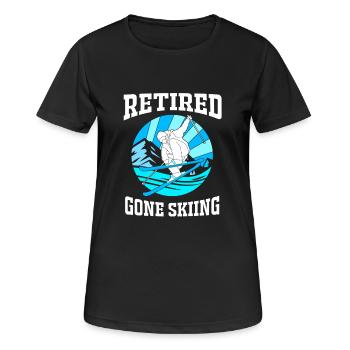 Ski Skiurlaub - Frauen T-Shirt atmungsaktiv - Schwarz - Vorne - AI Model Female 172 light (172cm)